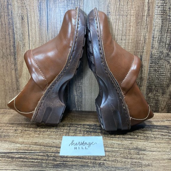 BOC Born Concept Peggy Brown Leather Comfort Slip On Clogs - Womens Size 7 M - Picture 6 of 11